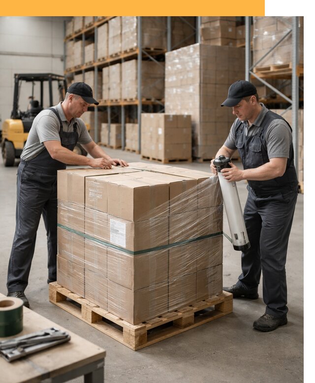 Упаковка и паллетирование грузов от 3617 руб: защита и крепление